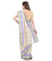 Women Pure Bengal Tant Traditional Handloom Bengali Cotton Saree Noyonchuri Design Without Blouse Piece