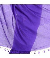 DESH BIDESH Women`s Bengal Khadi Ghicha Handloom Cotton Silk Saree With Blouse Piece (Deep Purple)