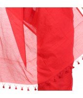 DESH BIDESH Women`s Bengal Khadi Ghicha Handloom Cotton Silk Saree With Blouse Piece (Deep Red)