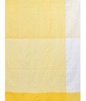 Women`s Traditional Bengali Handloom Tant Pure Cotton Saree Pompom Desigined With Blouse Piece (Yellow White)